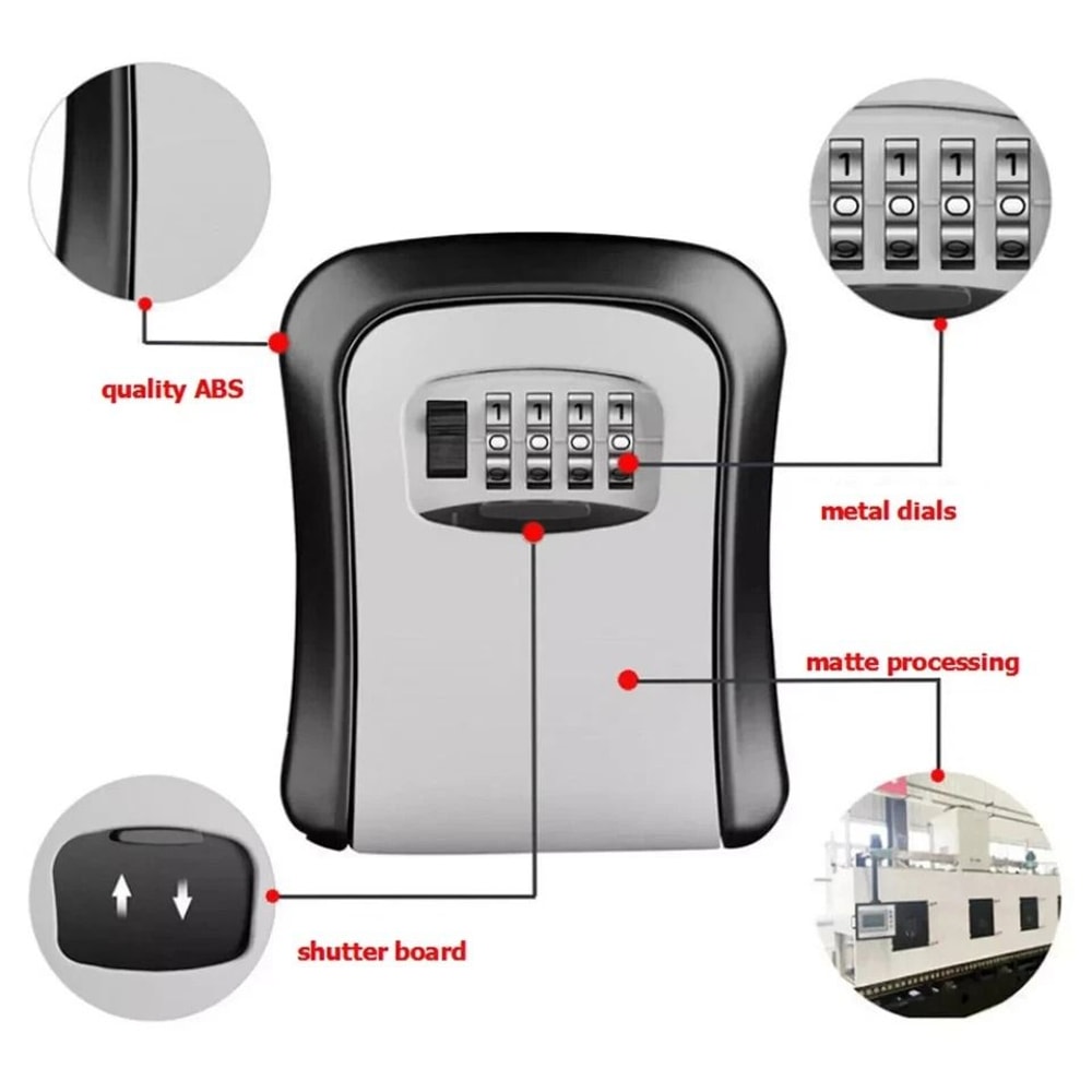 Adjustable Digit Combination Key Box Secure Storage Safe For Home Outdoor Padlock Dial Security 4