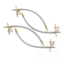 braided dual tire valve stem extension, stainless steel, for trucks, rv, trailers, copper nut