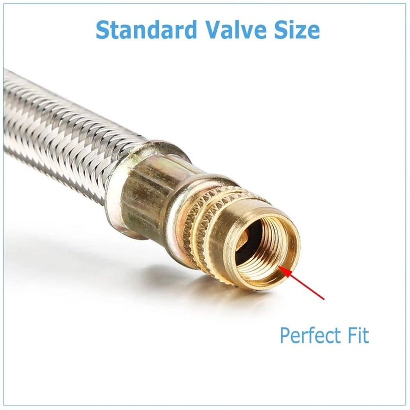 Braided Dual Tire Valve Stem Extension Stainless Steel For Trucks RV Trailers Copper Nut 6