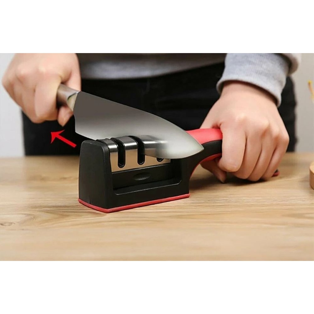 Knife Sharpener Professional Stage Kitchen Sharpening System Ceramic Tungsten Blade Refining 4