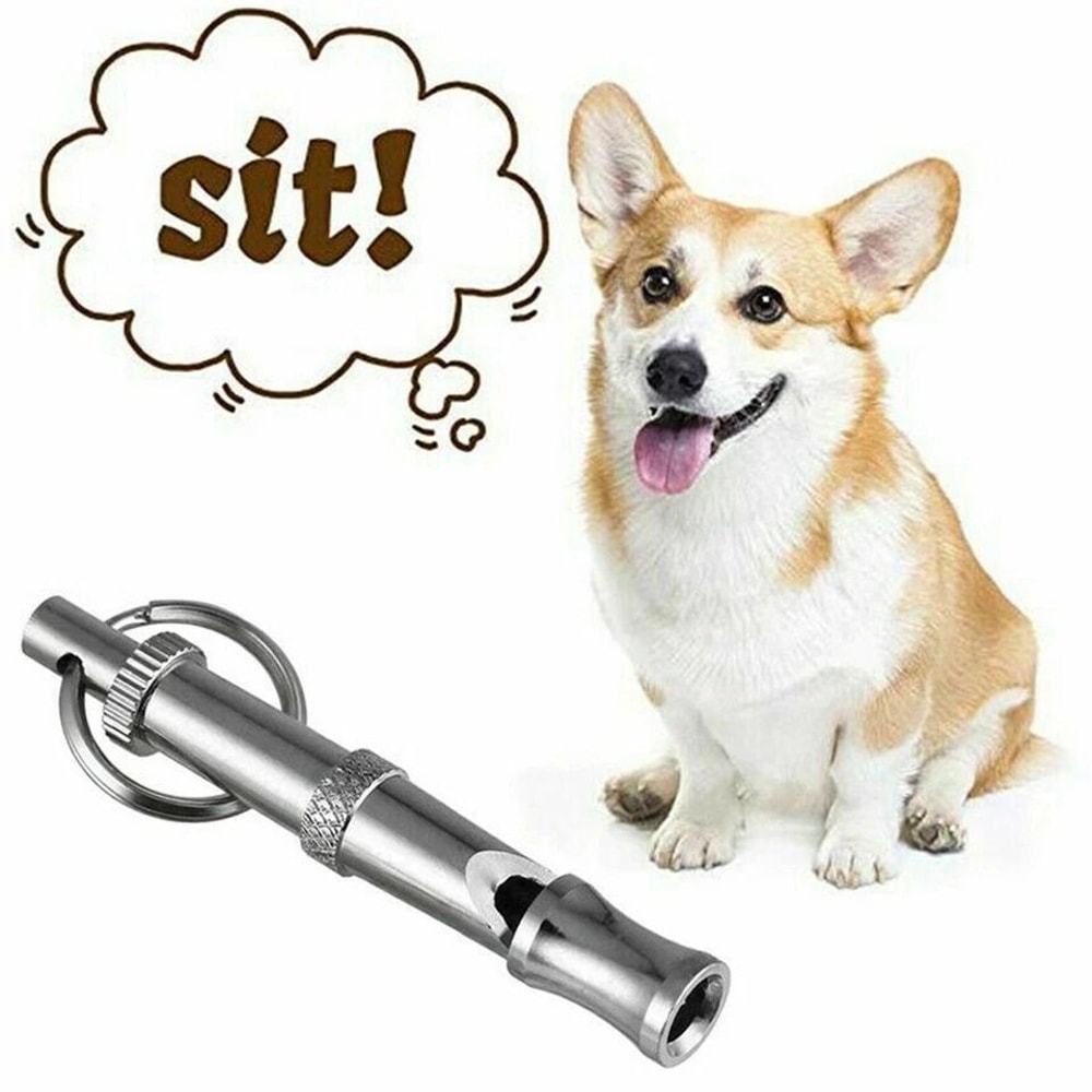 Adjustable Frequency Dog Whistle Stop Barking Hot Pet Training Stainless Steel Obedience Whistle 0