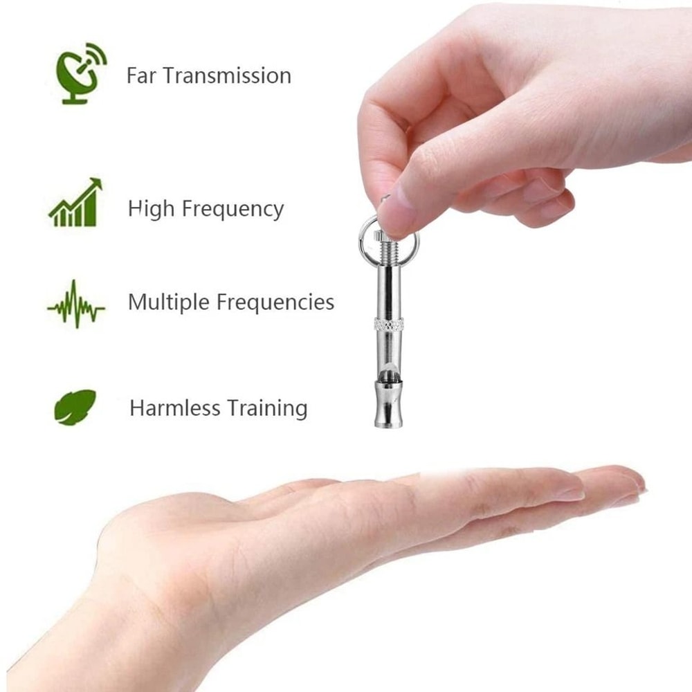 Adjustable Frequency Dog Whistle Stop Barking Hot Pet Training Stainless Steel Obedience Whistle 3