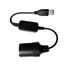 usb to car cigarette lighter adapter converter, power cable for car electronics, dash cams, heated seats
