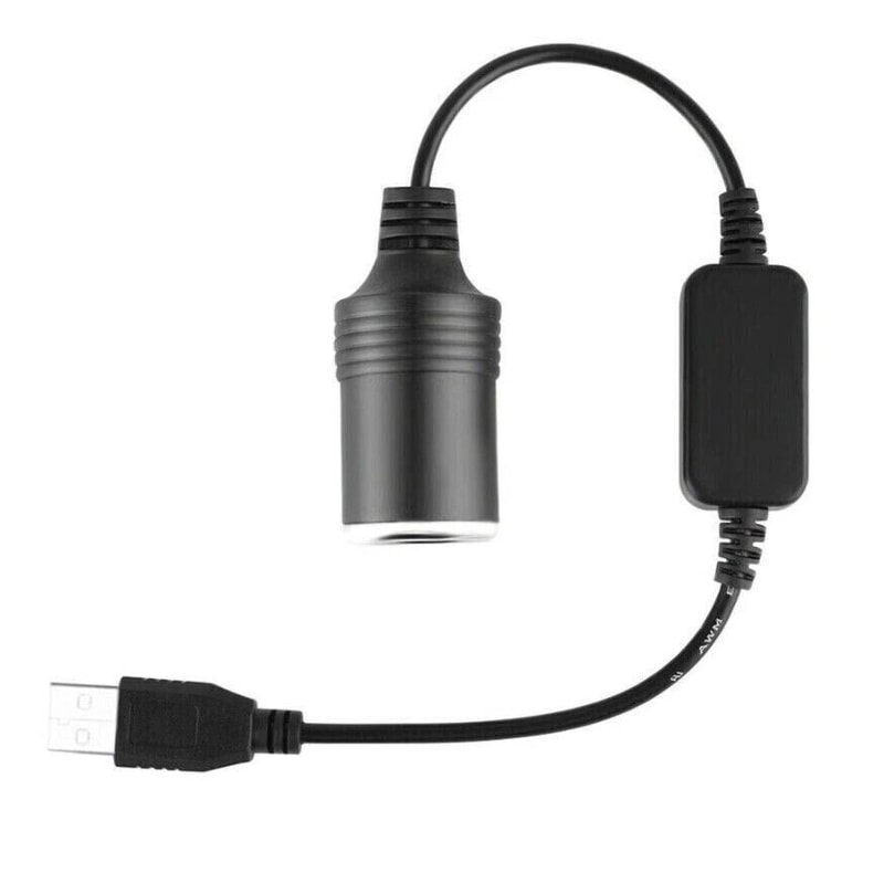 USB To Car Cigarette Lighter Adapter Converter Power Cable For Car Electronics Dash Cams Heated Sea 4
