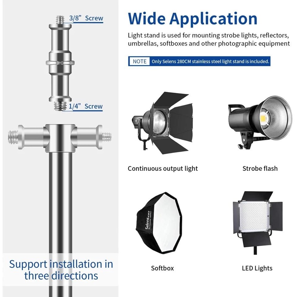 Stainless Steel Heavy Duty Light Stand Tripod With BuiltIn Spring Damped For Softbox Flash Light A 1