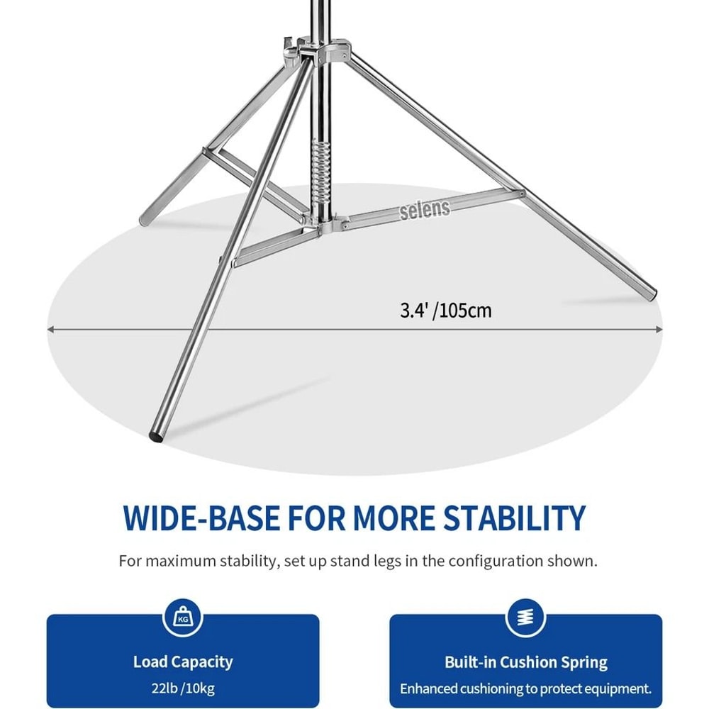 Stainless Steel Heavy Duty Light Stand Tripod With BuiltIn Spring Damped For Softbox Flash Light A 3