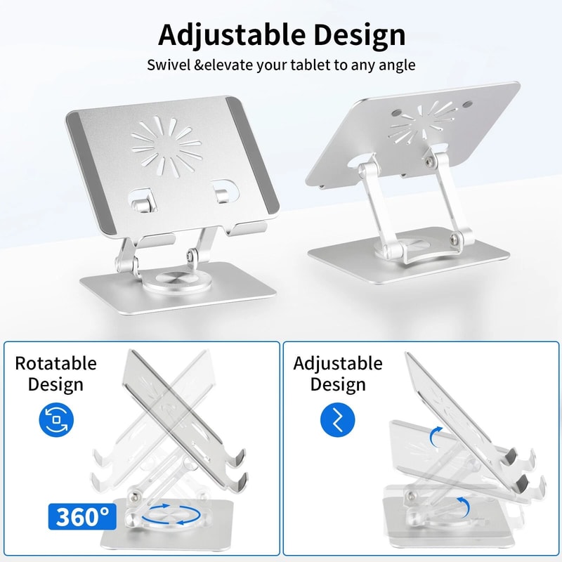Rotatable Tablet Stand Adjustable Aluminum Holder For IPad Smartphone IPhone Compatible With Tablet 10