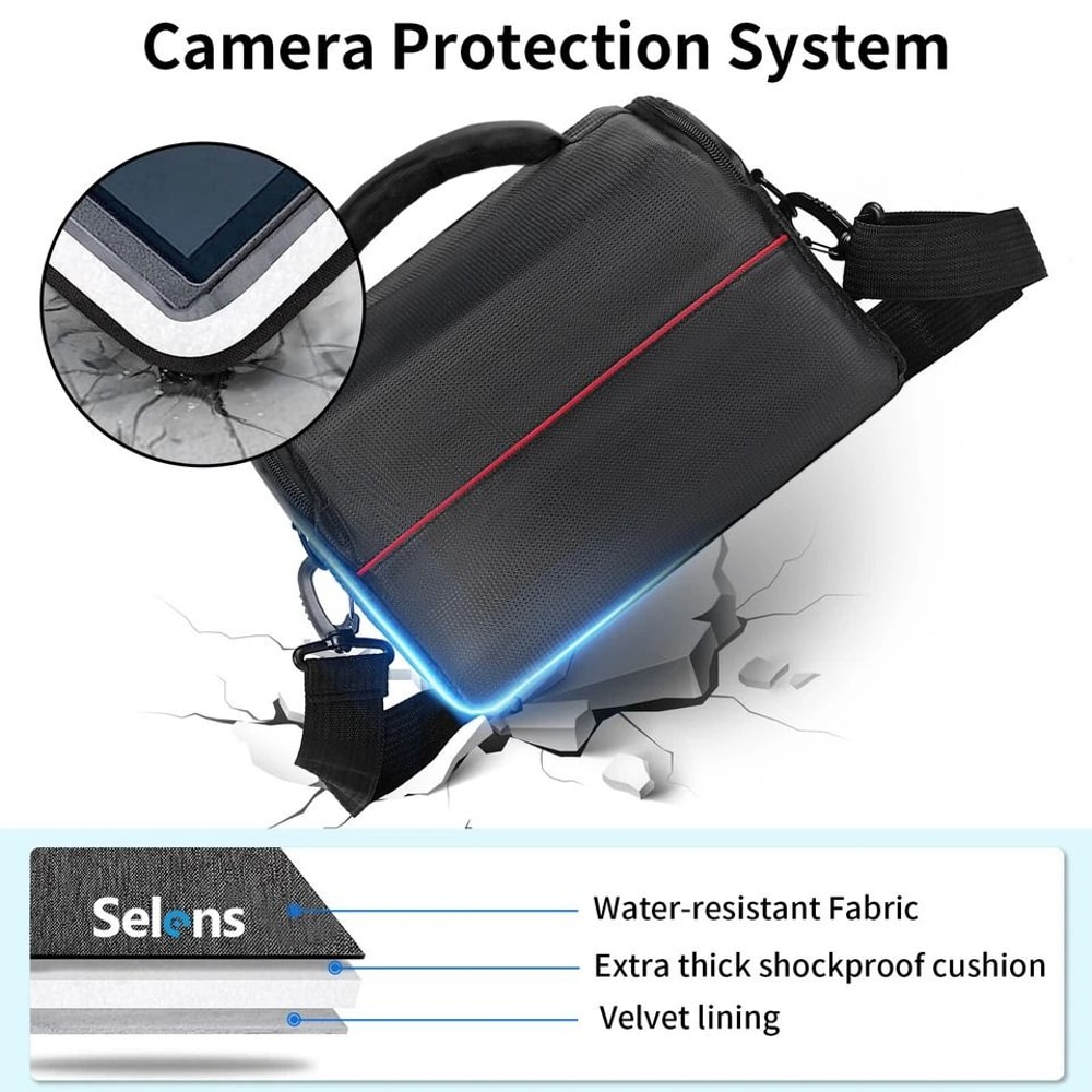 Large Waterproof Camera Bag Shoulder Pouch For Nikon Canon DSLR Lens Accessories Case TravelFriend 6