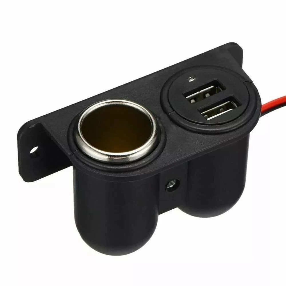 Dual USB Charger Power Adapter Car Cigarette Lighter Socket Splitter DC Outlet For Vehicles Camper 0