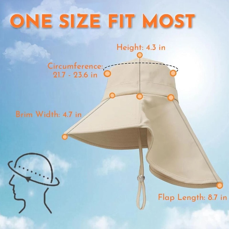 Wide Brim Sun Hat For Women UV Protection Neck Flap Adjustable Ponytail Cap For Outdoor Activities 3