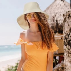 wide brim sun hat for women, uv protection neck flap, adjustable ponytail cap for outdoor activities & beach wear