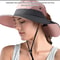 Boonie Bucket Womens Summer Sun Hat Wide Brim Travel Cap Ponytail Friendly UV Protection For Fishin