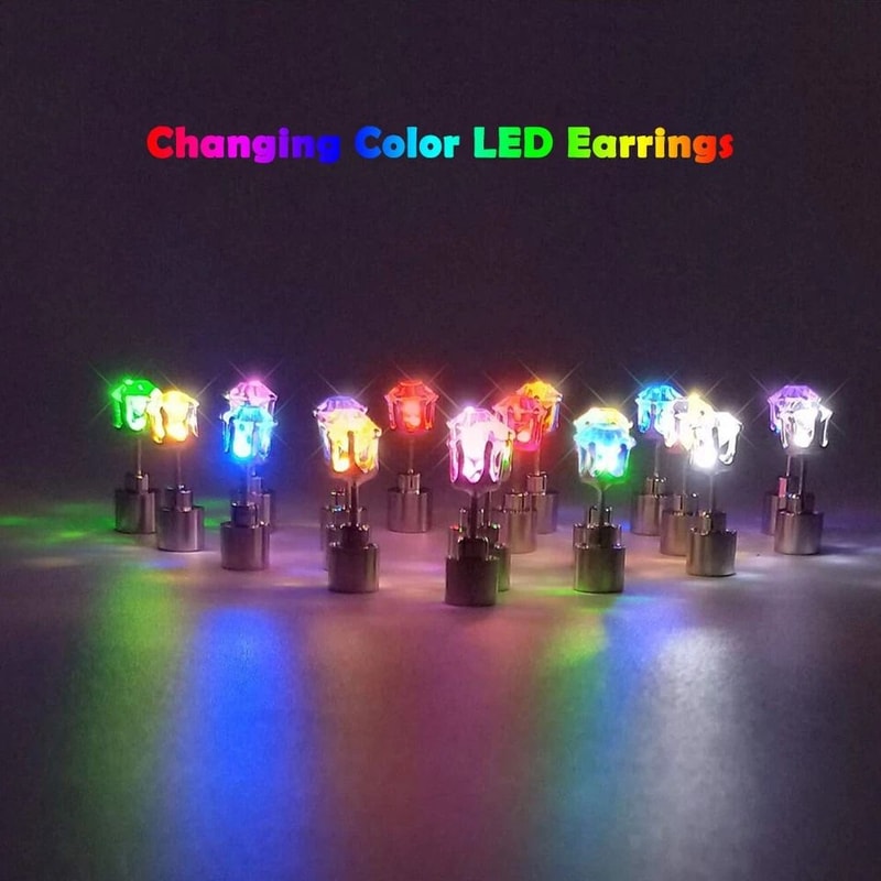 Flash Glow LED Earrings Studs Light Up Christmas Dance Club DJ Party Glow Jewelry For Night Events 2