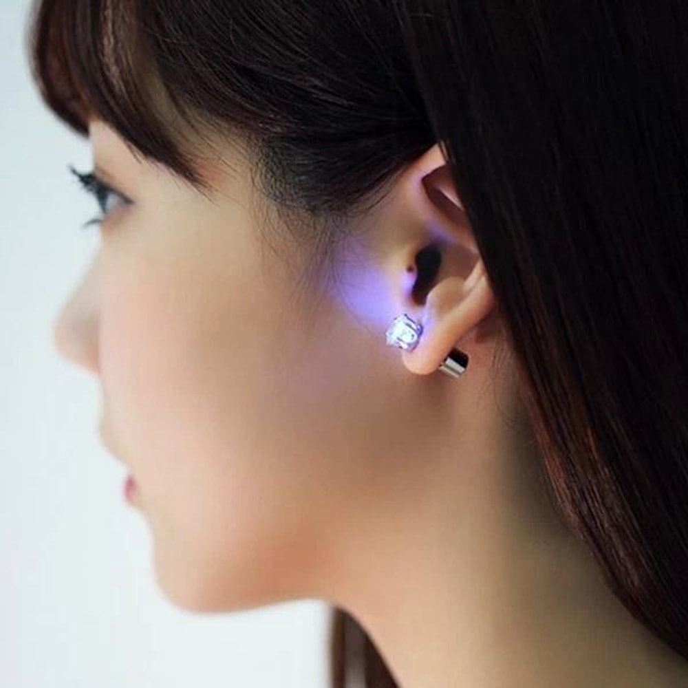 Flash Glow LED Earrings Studs Light Up Christmas Dance Club DJ Party Glow Jewelry For Night Events 4