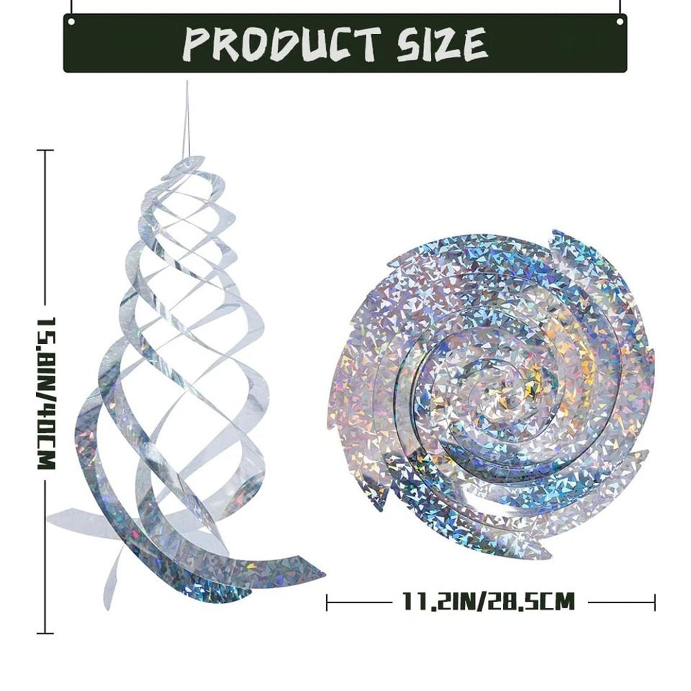 Hanging Reflective Birds Scare Deterrent Bird Repellent Spiral Reflectors For Gardens Farms Outdoo 2