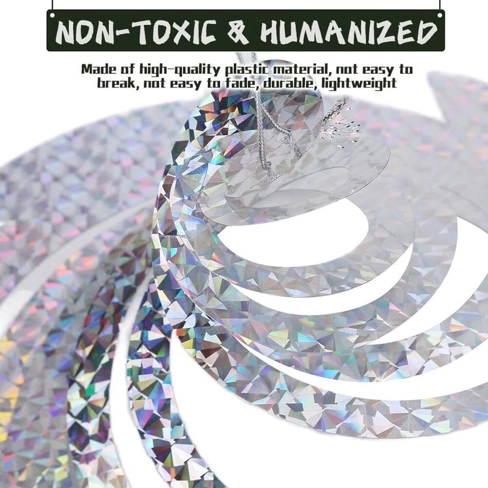 Hanging Reflective Birds Scare Deterrent Bird Repellent Spiral Reflectors For Gardens Farms Outdoo 5