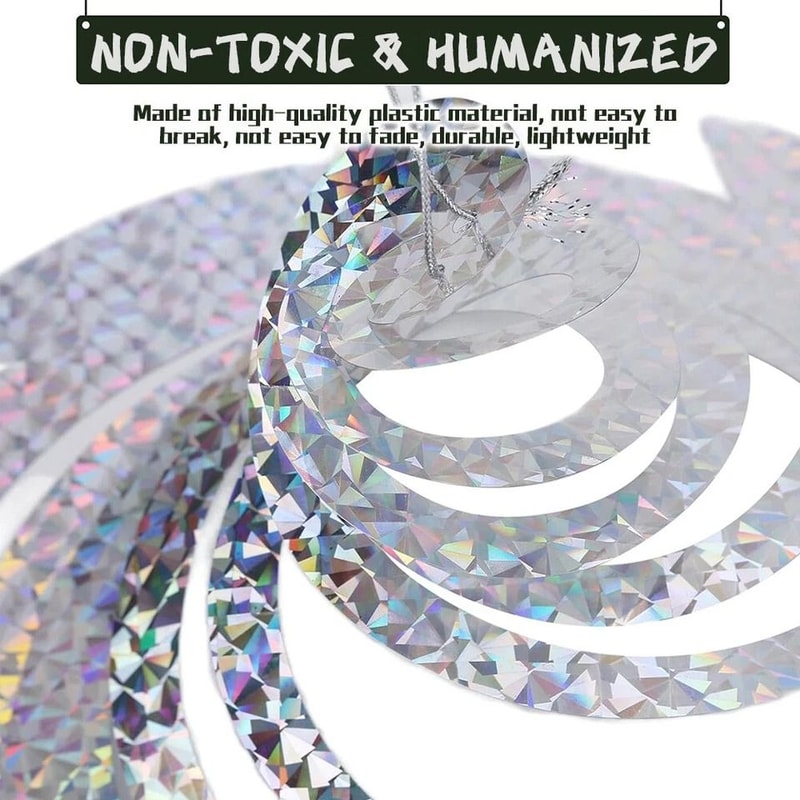 Hanging Reflective Birds Scare Deterrent Bird Repellent Spiral Reflectors For Gardens Farms Outdoo 5