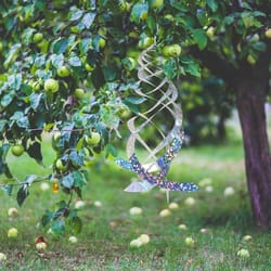 hanging reflective birds scare deterrent, bird repellent spiral reflectors for gardens, farms, & outdoor spaces