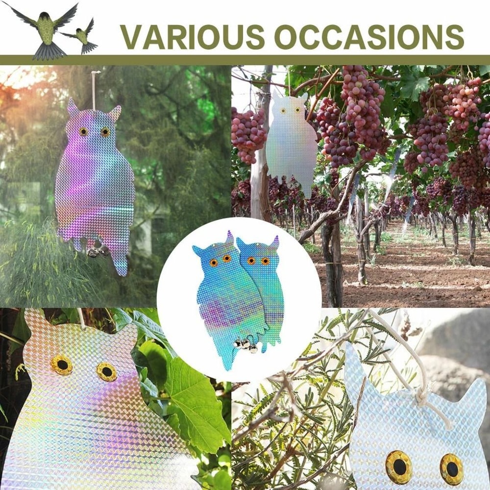 Scarecrow Owl Decoy Reflective Bird Repellent Pigeon Squirrel Deterrent Device For Garden Balcony 10