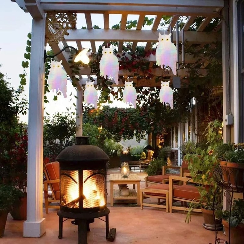 Scarecrow Owl Decoy Reflective Bird Repellent Pigeon Squirrel Deterrent Device For Garden Balcony 2