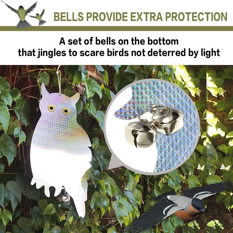 Scarecrow Owl Decoy Reflective Bird Repellent Pigeon Squirrel Deterrent Device For Garden Balcony 5