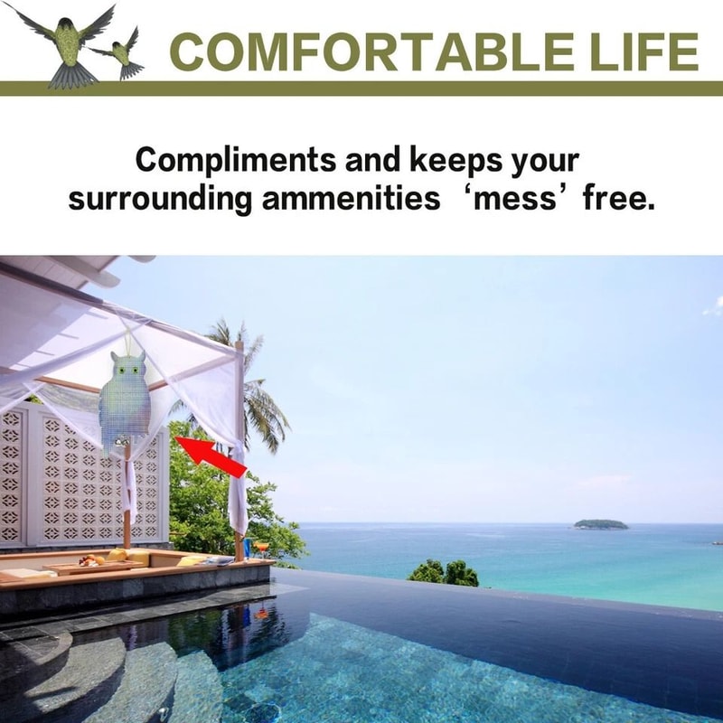 Scarecrow Owl Decoy Reflective Bird Repellent Pigeon Squirrel Deterrent Device For Garden Balcony 9