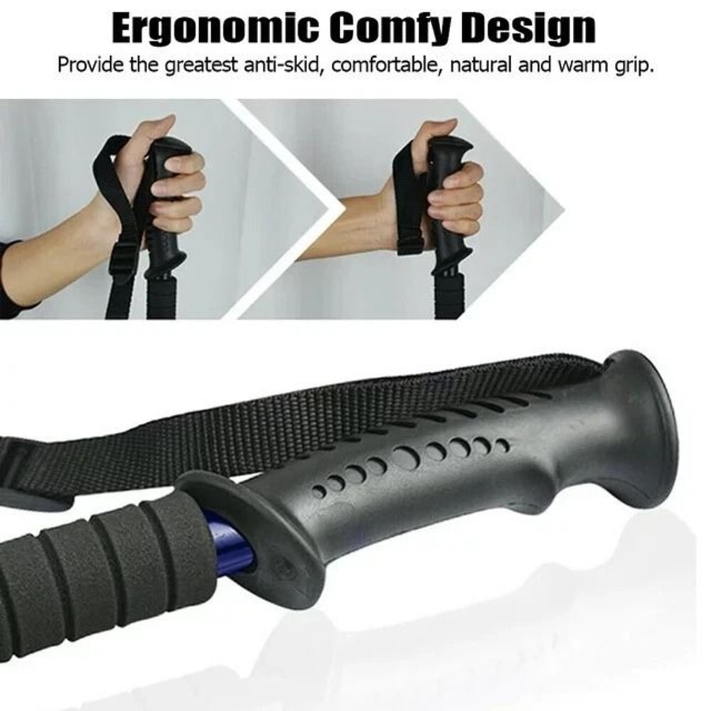 Walking Sticks AntiShock Pair Trekking Hiking Poles Collapsible Alpenstock Grip For Hiking Backpack