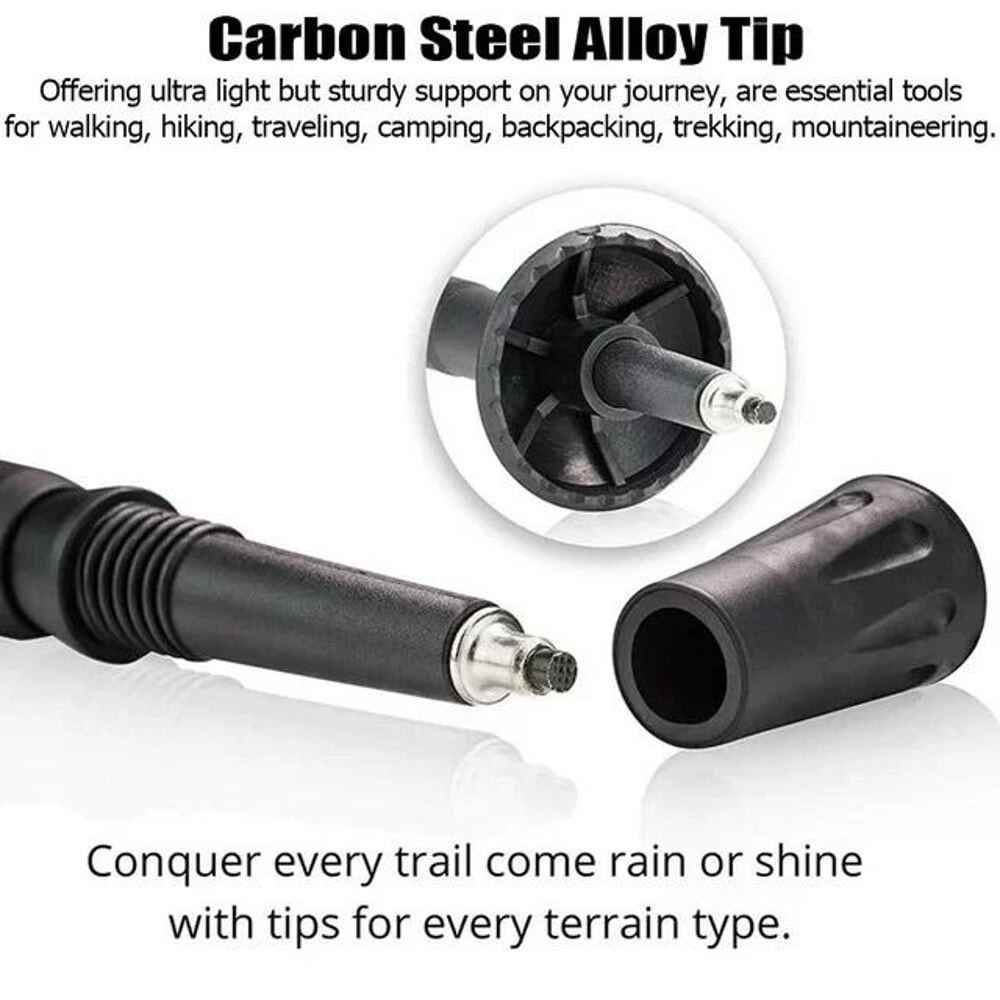 Walking Sticks AntiShock Pair Trekking Hiking Poles Collapsible Alpenstock Grip For Hiking Backpack