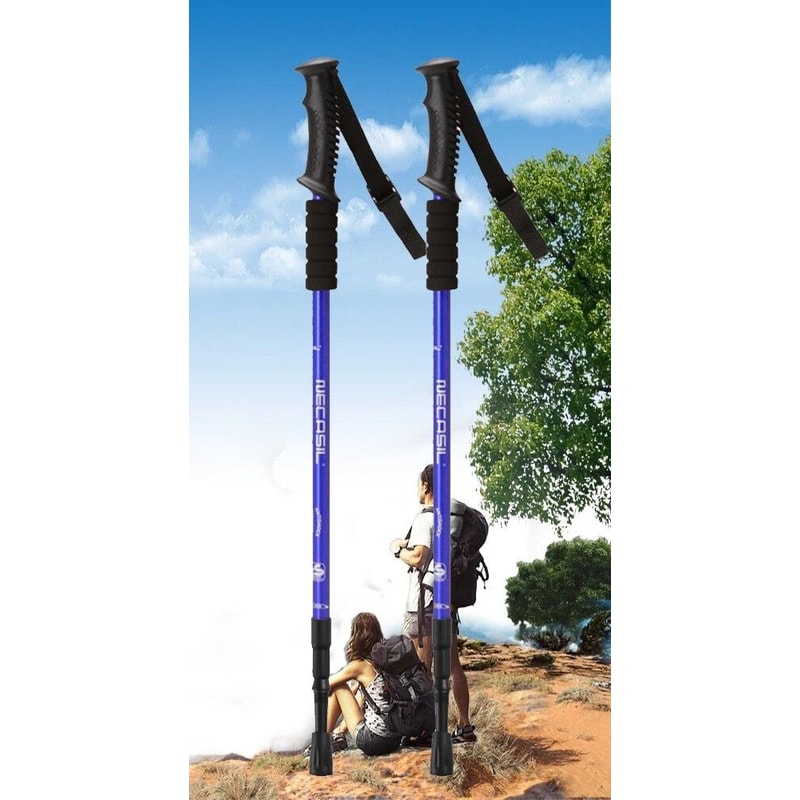 Walking Sticks AntiShock Pair Trekking Hiking Poles Collapsible Alpenstock Grip For Hiking Backpack 0