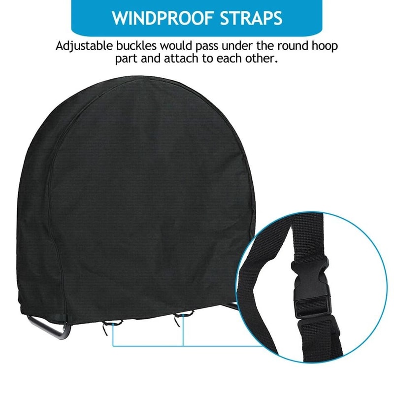 Waterproof Firewood Rack Cover Heavy Duty Log Hoop Protector UV Resistant Fits Round Log Holders 4