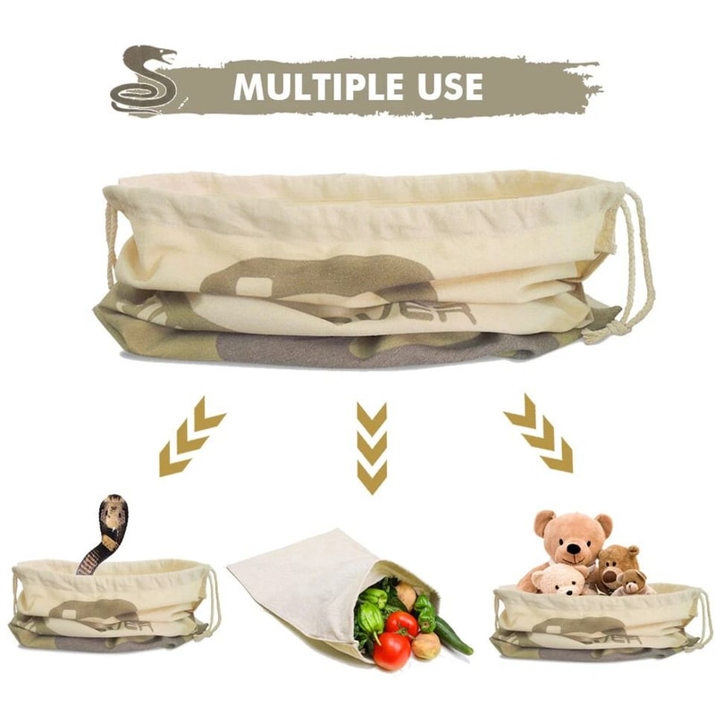 Durable Large Size Safe Snake Bag Drawstring Reptile Herp Pouch Breathable Hunting Sack For Snake H