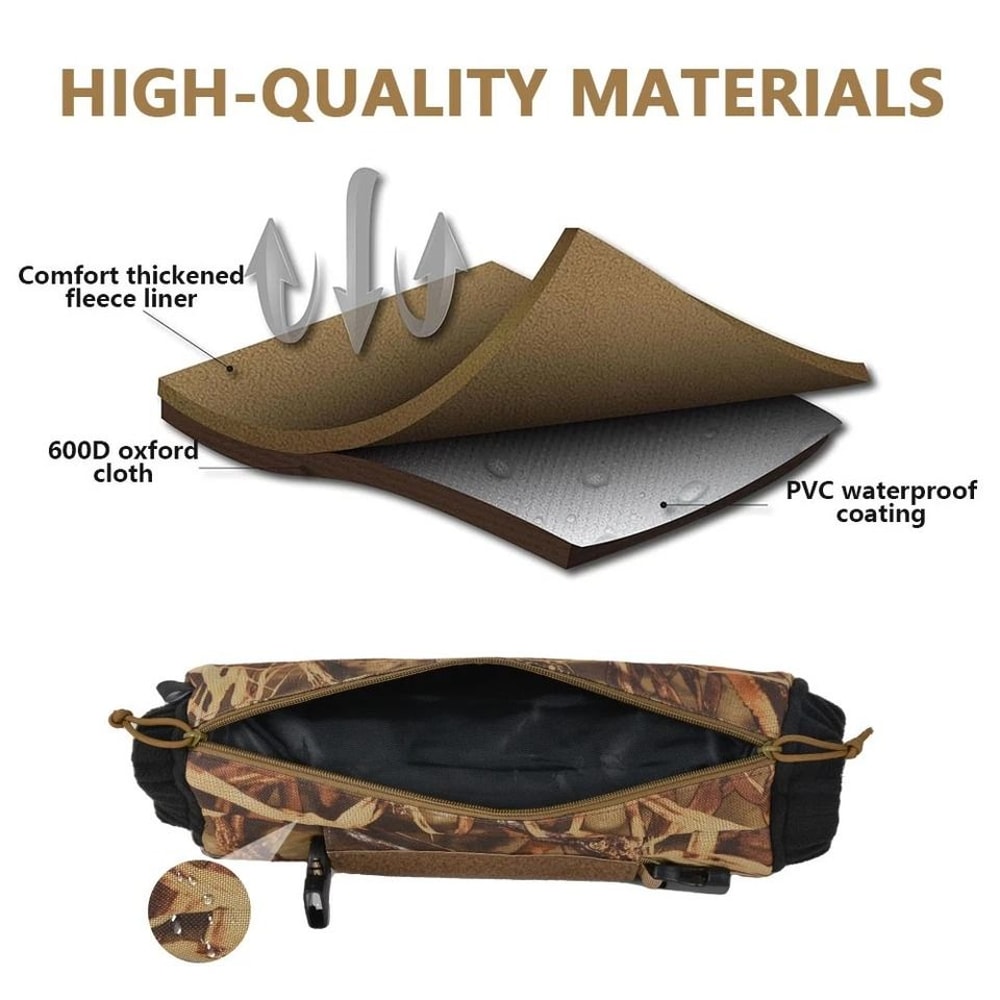 Tactical Hand Warmer Muff Fleece Lining Zipper Storage Keep Warm For Hunting Outdoor Activities 3