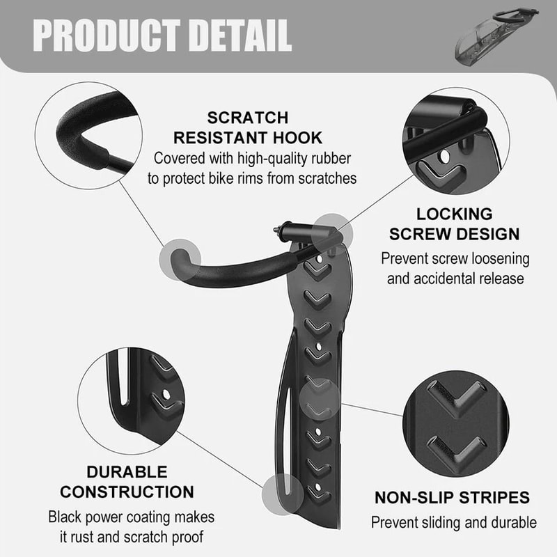 Vertical Bike Wall Mount Rack Heavy Duty Bicycle Hanger Hook Indoor Storage Solution For Garage Ap