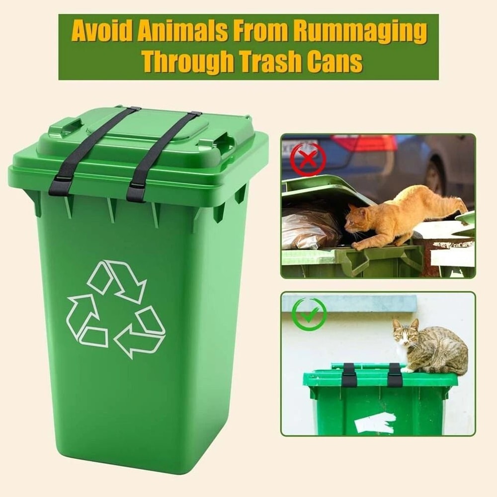 Adjustable Garbage Can Strap Raccoon Proof Trash Can Lock For Animals Secure And Protect Trash 2