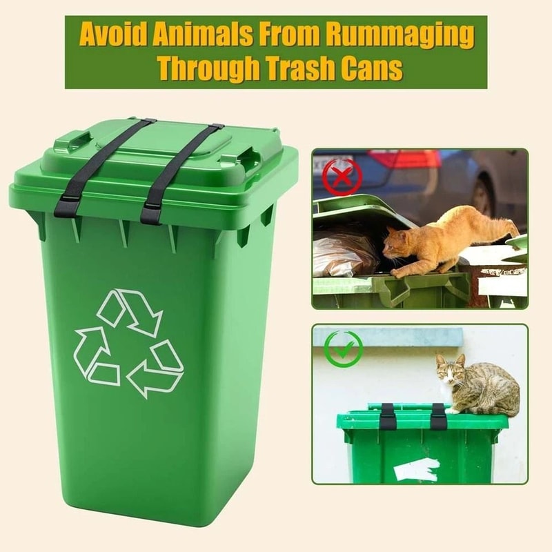 Adjustable Garbage Can Strap Raccoon Proof Trash Can Lock For Animals Secure And Protect Trash 2