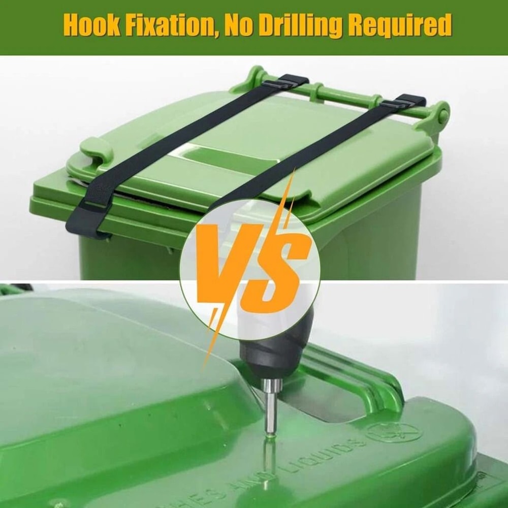 Adjustable Garbage Can Strap Raccoon Proof Trash Can Lock For Animals Secure And Protect Trash 4