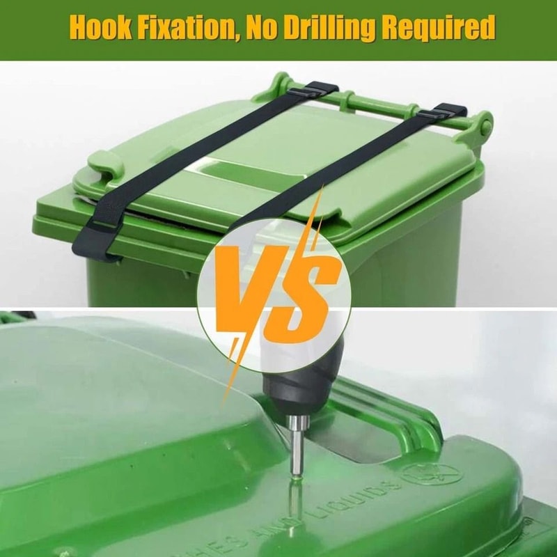 Adjustable Garbage Can Strap Raccoon Proof Trash Can Lock For Animals Secure And Protect Trash 4