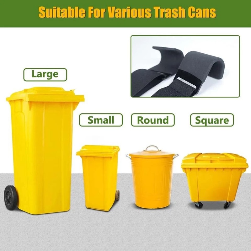 Adjustable Garbage Can Strap Raccoon Proof Trash Can Lock For Animals Secure And Protect Trash 6