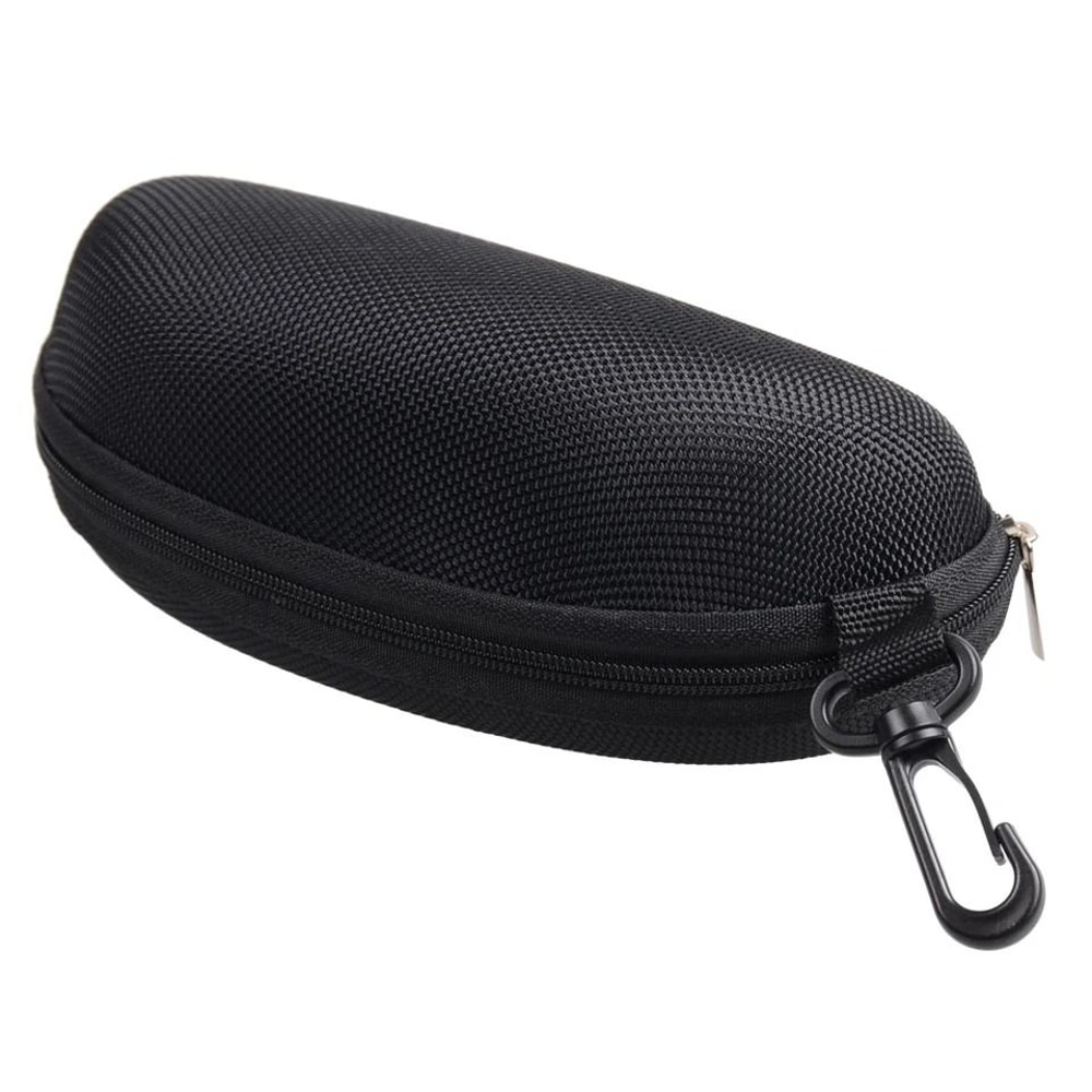 Eye Glasses Black Clam Shell Sunglasses Hard Case With Zipper Protect Your Glasses With Hook 0
