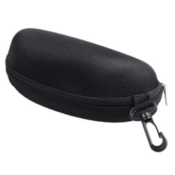 eye glasses black clam shell, sunglasses hard case with zipper, protect your glasses with hook