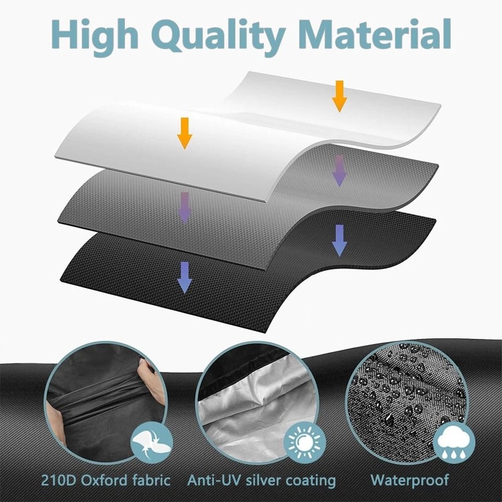 Waterproof Patio Round Fire Pit Cover UV BBQ Grill Cover Outdoor Windproof Protector For Charcoal G 2