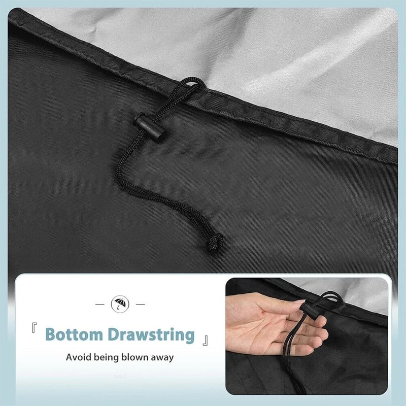 Waterproof Patio Round Fire Pit Cover UV BBQ Grill Cover Outdoor Windproof Protector For Charcoal G 4