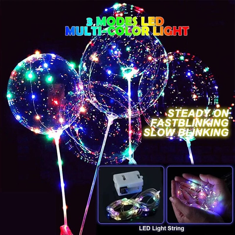 Light Up BOBO Balloons With String Lights LED Decor For Birthday Parties Christmas And Wedding Deco 3