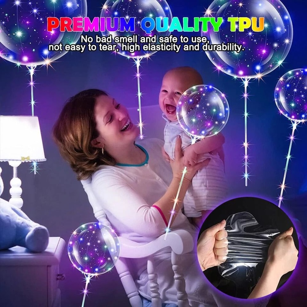 Light Up BOBO Balloons With String Lights LED Decor For Birthday Parties Christmas And Wedding Deco 4