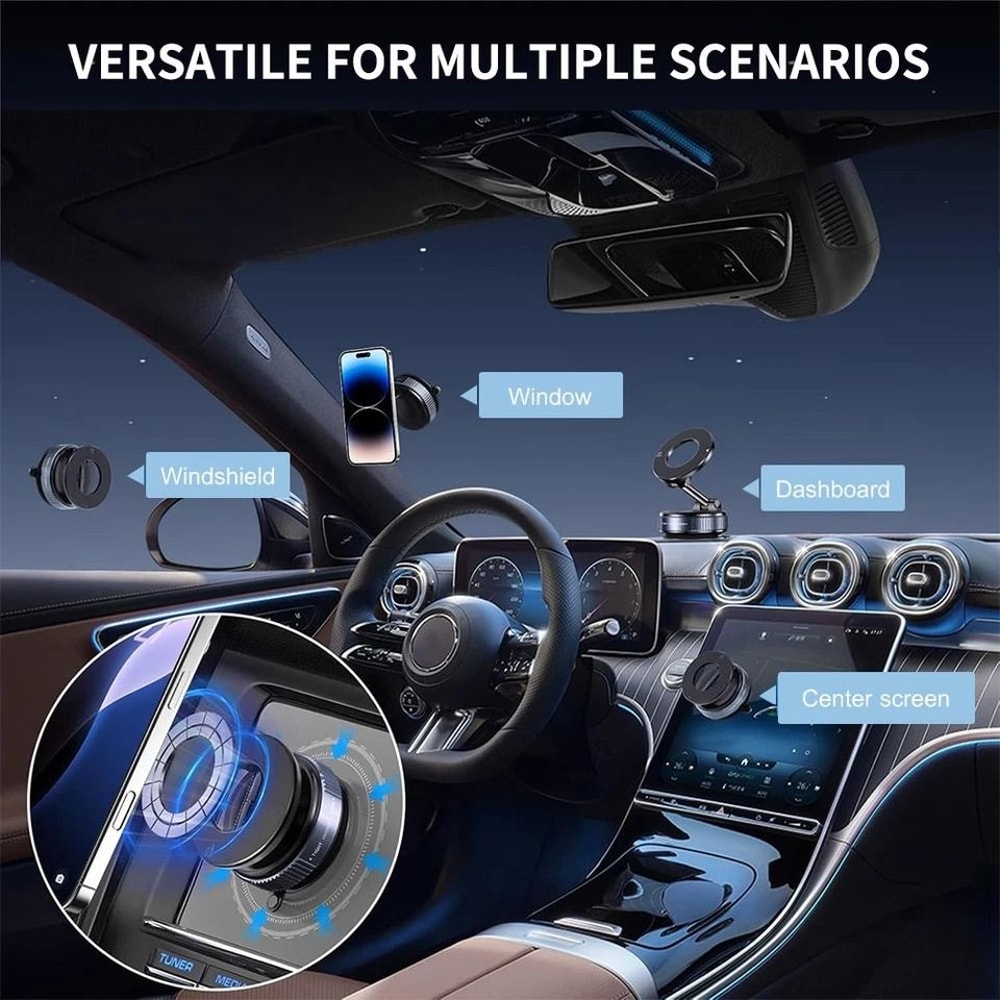 Universal Vacuum Magnetic Phone Holder Foldable Car Mount Strong Suction Cup Adjustable For IPhone 5