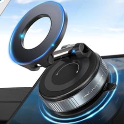 universal vacuum magnetic phone holder, foldable car mount, strong suction cup, adjustable for iphone, gps