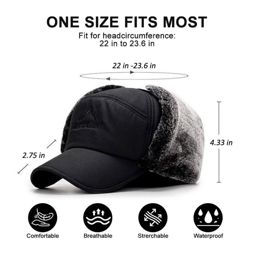 Aviator Thermal Winter Trapper Hat With Fur Ear Flaps Full Face Mask Warm Ushanka Cap 1