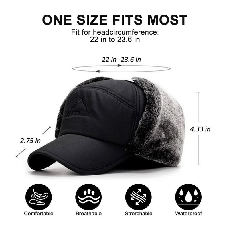Aviator Thermal Winter Trapper Hat With Fur Ear Flaps Full Face Mask Warm Ushanka Cap 1