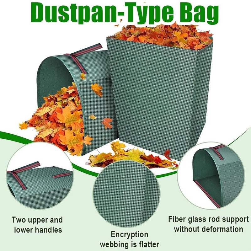 Collapsible Yard Leaf Bag Reusable Garden Waste Bag With Handles Gallon Lawn Trash Container 3