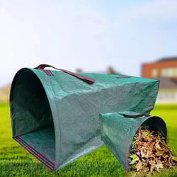 collapsible yard leaf bag, reusable garden waste bag with handles, gallon lawn trash container